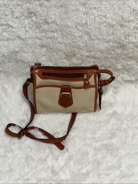 Liz Claiborne Beige and Brown Crossbody Bag